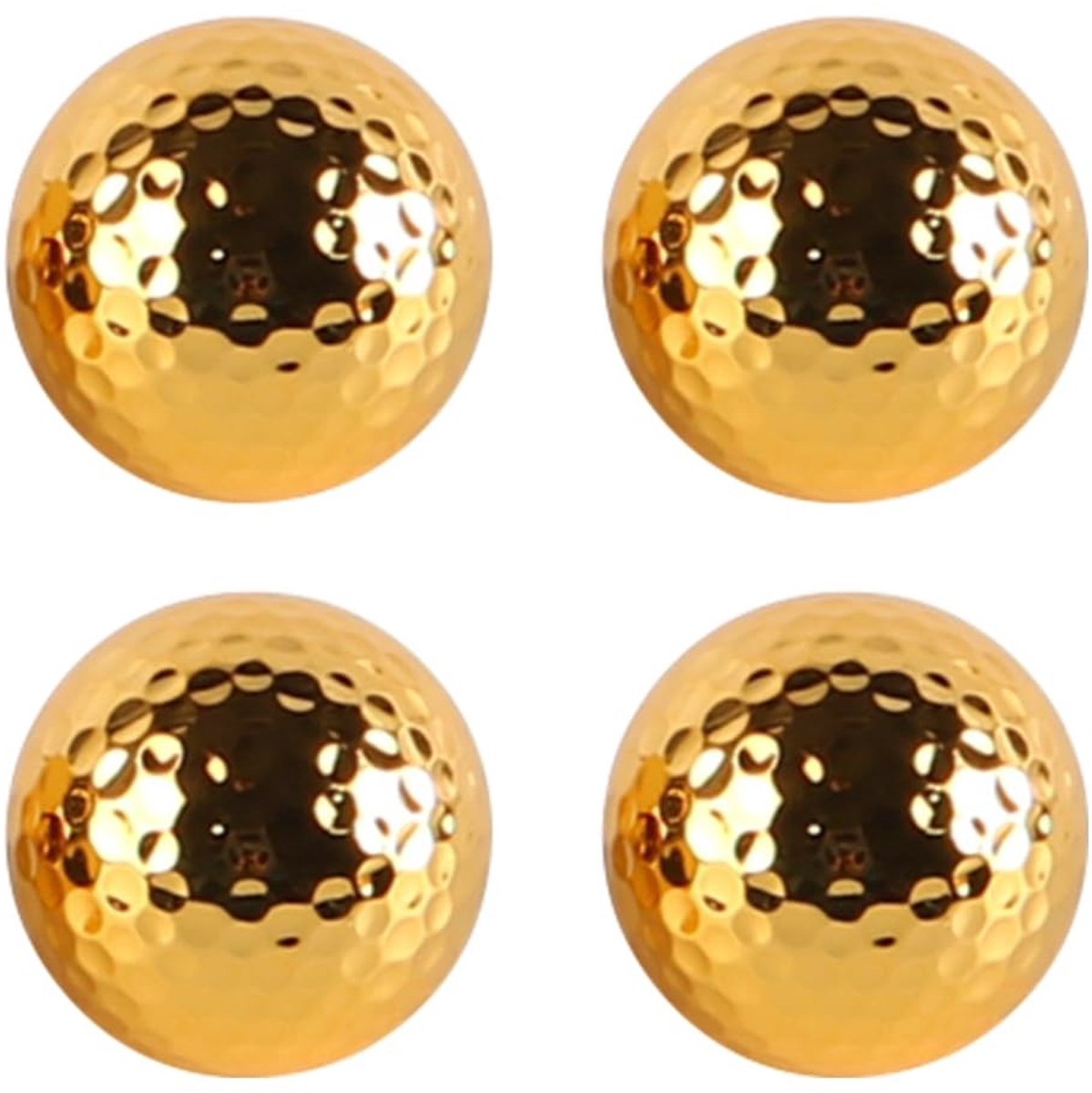 Dailygoods- Golfballen 4 stuks - Hoge zichtbaarheid - Verguld - Luxe - Golftraining - 42,67 mm - 42,93 mm - Oefengolfballen