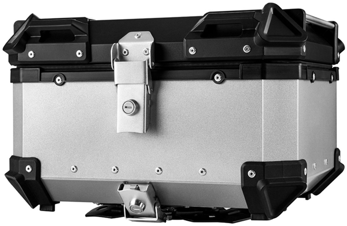 65L Motor Topkoffer Aluminium – Waterdichte Motorfiets Achterkoffer met Montageplaat, Snelsluiting & 2 Sleutels