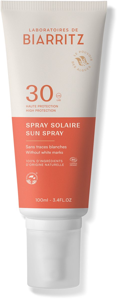 Laboratoires de Biarritz Alga Maris Biologische Zonbescherming SPF30 Pompspray 100ml