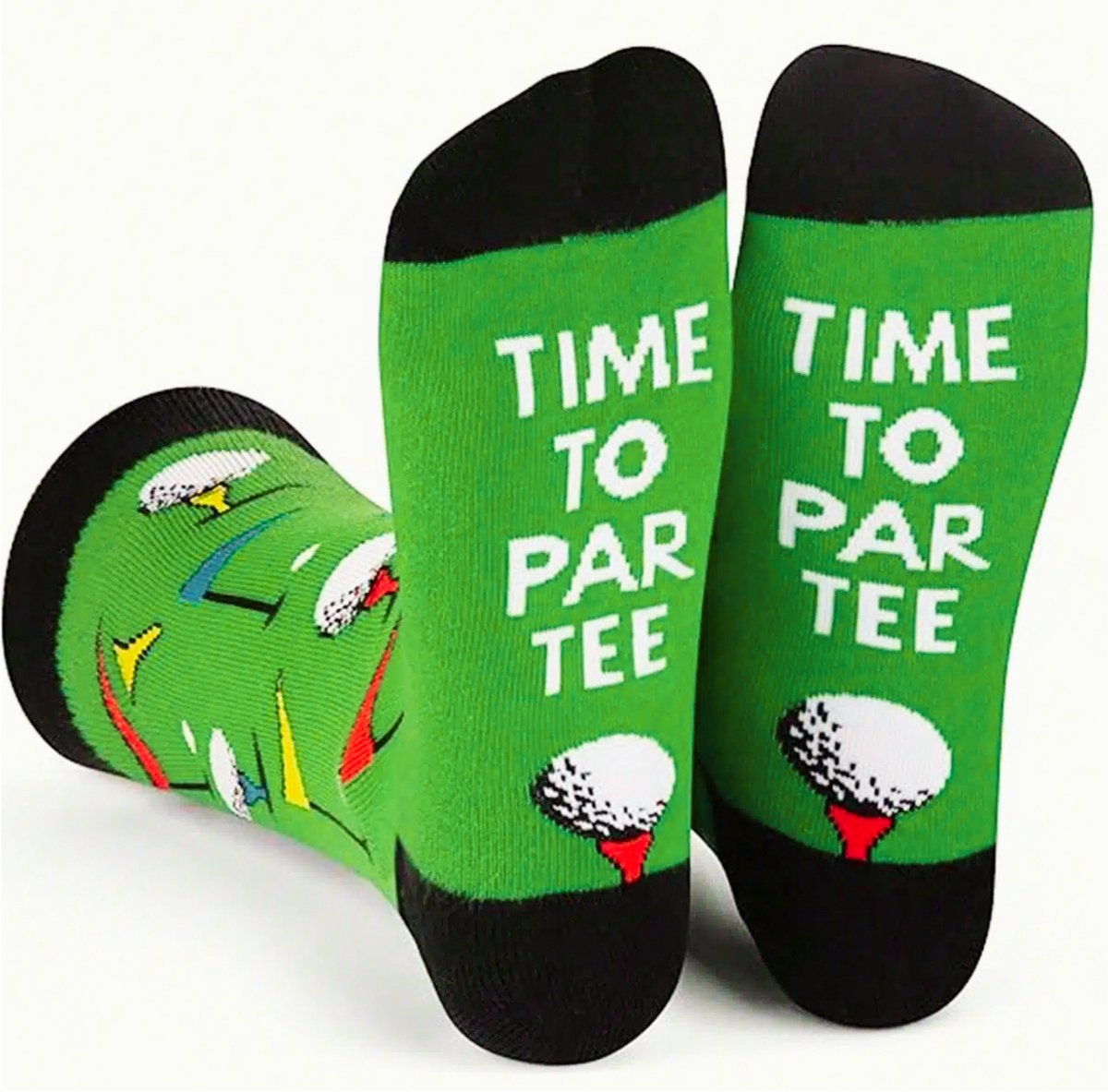 Tutti Footi Sokken voor Golfers – Grappige Golfsokken met Golfballen, Vlaggen en 'Time To Par Tee' – Dames – Maat 36-40