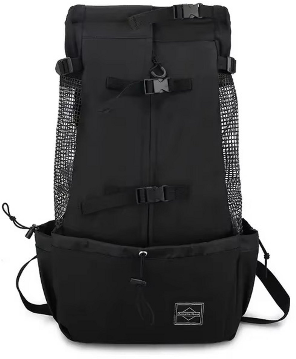 JOYNEXTBUY – Hondenrugzak Maat L – Draagtas voor Honden – Rugzak Hond – 8 kg tot 18 kg - Ademend – Waterdicht - Verstelbaar – Zwart