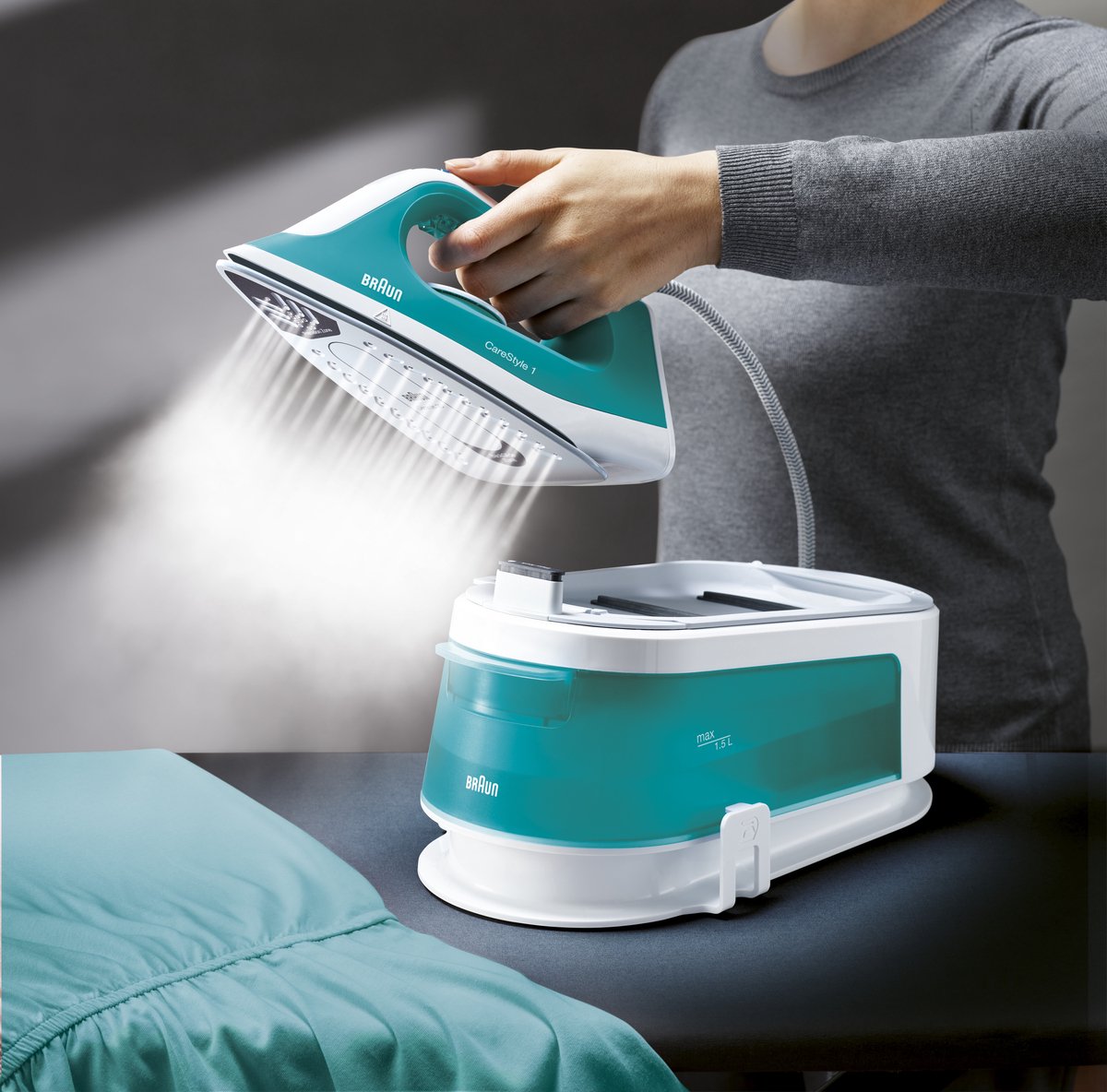 Braun CareStyle 1 IS1013GR - Stoomgenerator - Handmatige instellingen - Auto-off - Groen/Wit – foto 4