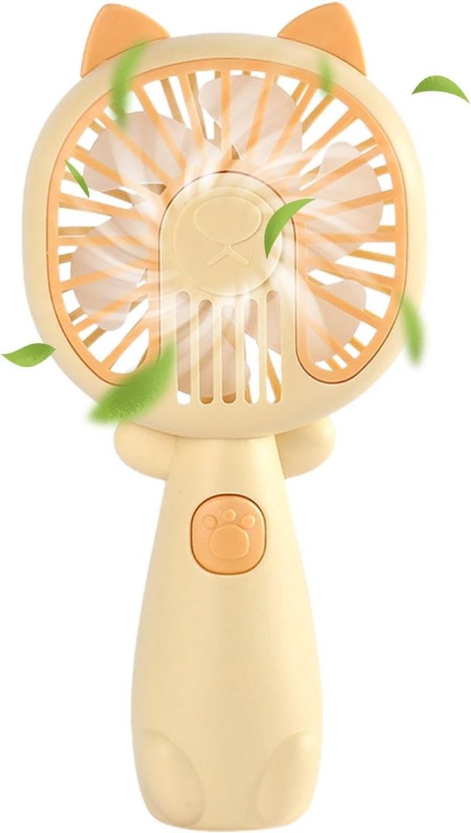 Mini Handventilator - Draagbare Ventilator - Verkoeling Buiten - Geluidsarme Werking - 75 x 45 x 16 cm - Oranje
