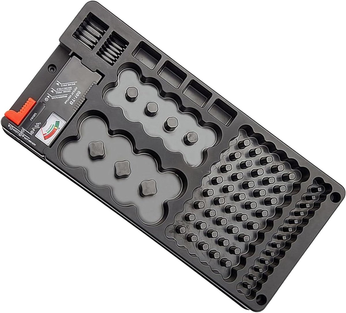 Batterij Organizer - Opbergdoos - Batterijen Beheren - Hoge Capaciteit - 116 Batterijen - Zwart