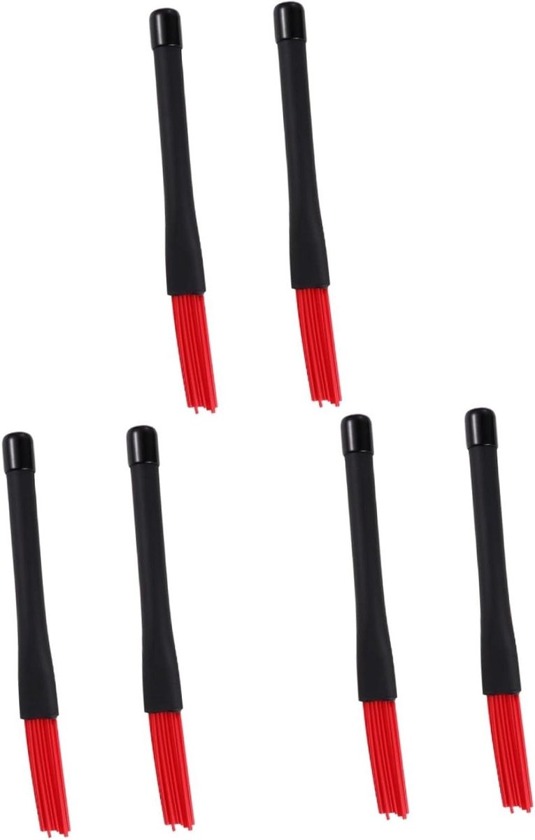 Trommelborstels - Drumstokken Borstels - Muziek Maken - Intrekbaar Ontwerp - 3 Paar - Rood