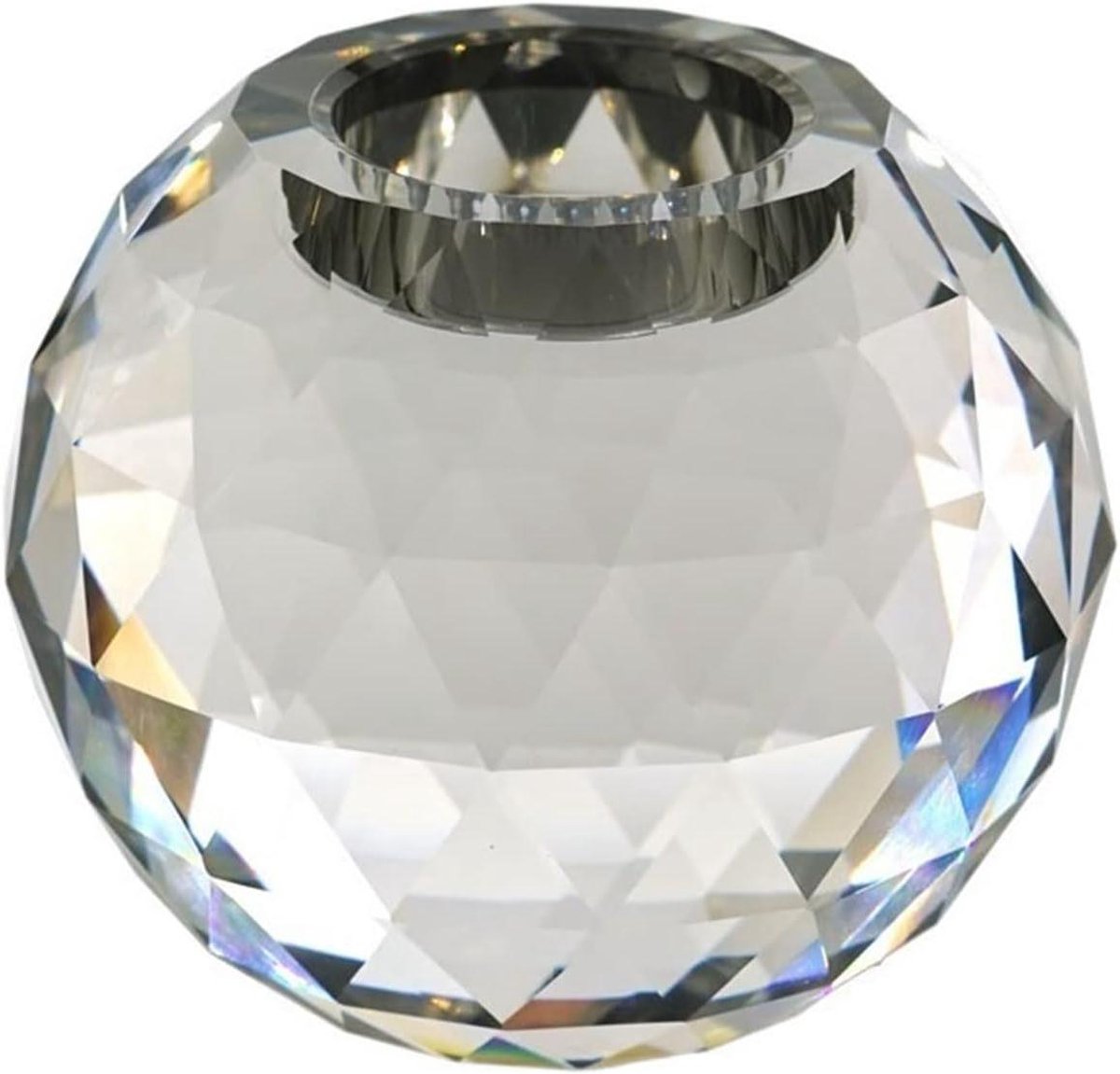 Glazen Kandelaar - Decoratieve Kaarsenhouder - Tafeldecoratie - Verdikt Glas Materiaal - L: 8x9.5 cm - Transparant