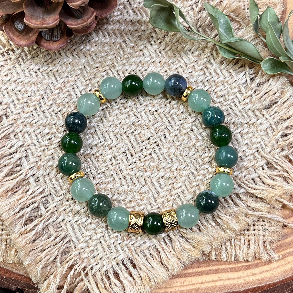 TERRA VII - NUSARAYA - Armband Edelstenen - Hutan Zamrud - 17 cm