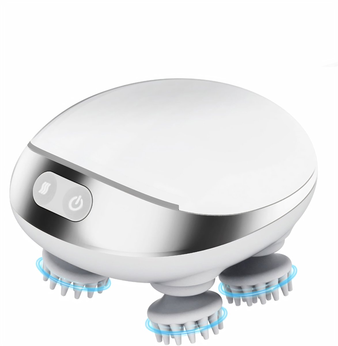 KAD® Hoofdmassage - Elektrische Hoofdmassage Apparaat - Draadloos & Oplaadbaar - Waterbestendig - Voor Hoofdhuid & Ontspanning - Wit - 11cm x 9cm x 8cm