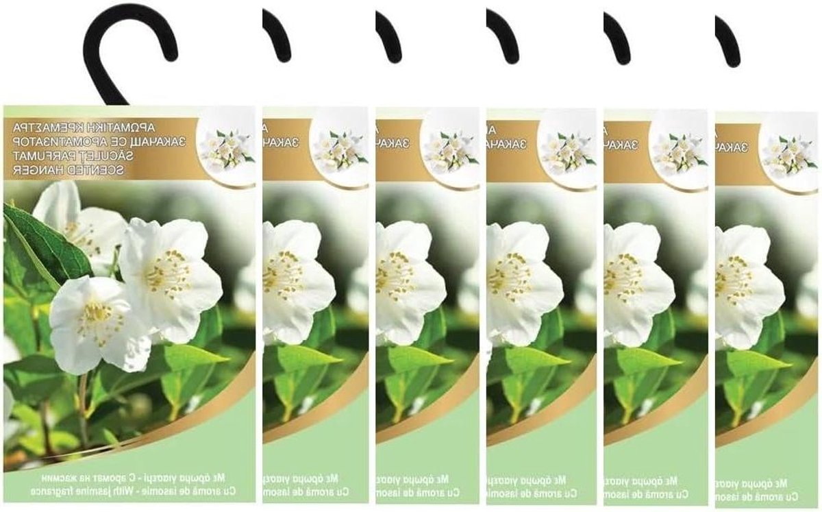 Aromatische Hangers - Geur hangers - Auto en kast - Jasmijn geur - 6 stuks - N.v.t.