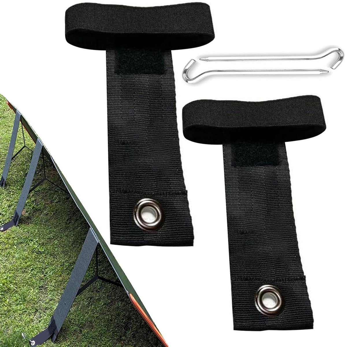 Grondpen Zonnepaneel - Montagepen Set - Paneel Verankeren - Robuuste Metalen Haringen - 18.6 x 10.2 cm - Standaard