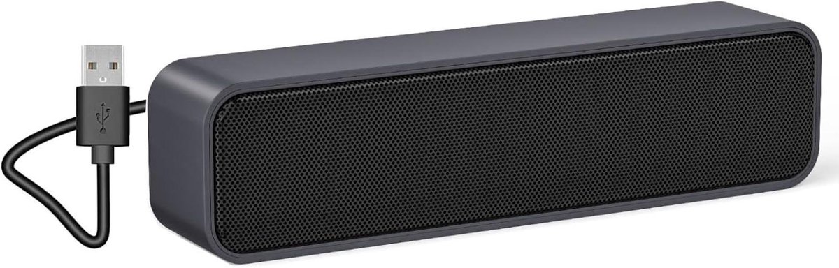Mini Soundbar - USB Luidspreker - Muziek Luisteren - Plug and Play - Compact Formaat - Blauwgrijs
