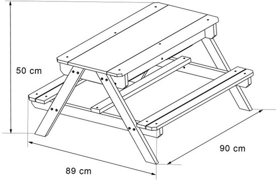 Kinderpicknicktafel 3-in-1 zand & watertafel met krijtbord — afbeelding 2