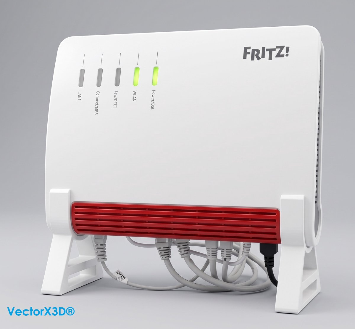Houder geschikt voor de FRITZ!Box 7590 Alles-in-een Modem en Router Tafel Standaard | Stevige Kwaliteit Beugels - VectorX3D®