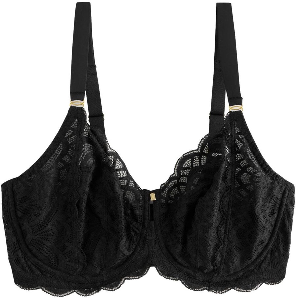Next Dames - Kanten Ultimate Support F-K beha met gewatteerde bandjes en zij-ondersteuning zonder vulling - Zwart Black