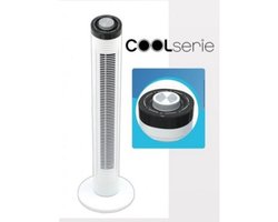 Cool Serie Torenventilator 79 cm wit 55 watt met oscillatie 3 snelheden en 60 minuten timer ventilator