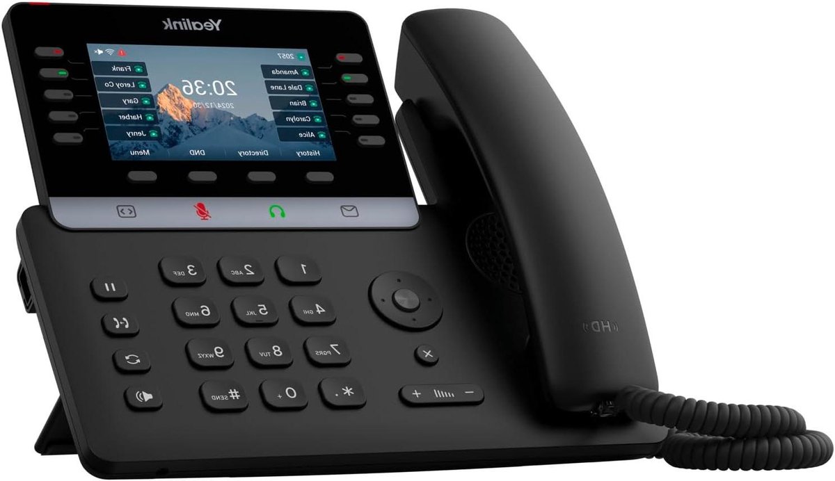 VoIP Telefoon - Zakelijke Telefoon - Professionele Communicatie - Ingebouwde WiFi Bluetooth - 3 Inch Kleurendisplay - Zwart