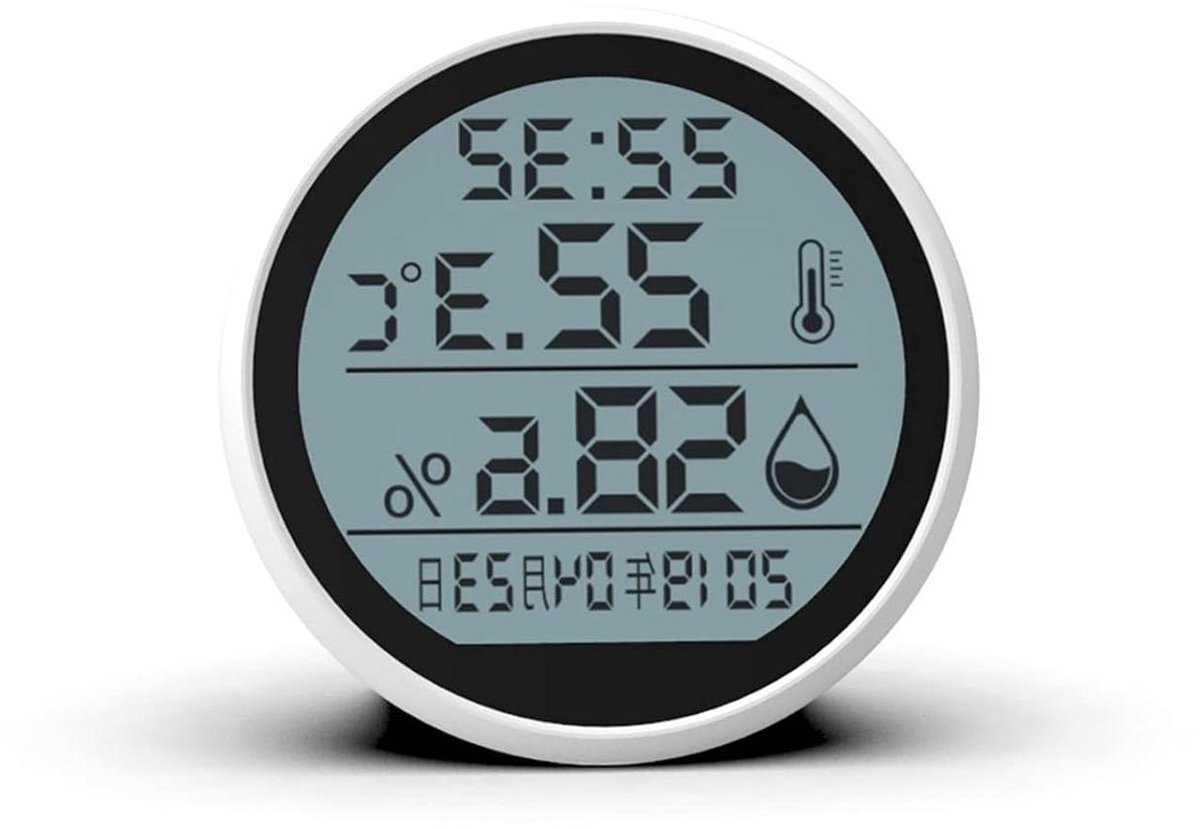 Luchtkwaliteitsmonitor Thermometer - Hygrometer Kalender - Binnenklimaat Meten - Hoge Precisie Sensor - 80x80x43mm - Wit