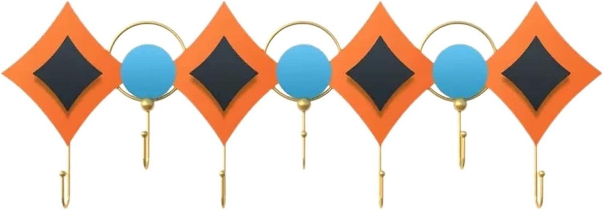 Wandkapstok - Hangerrek - Thuis organiseren - Roestbestendig metaal - 7 haken - Zwart