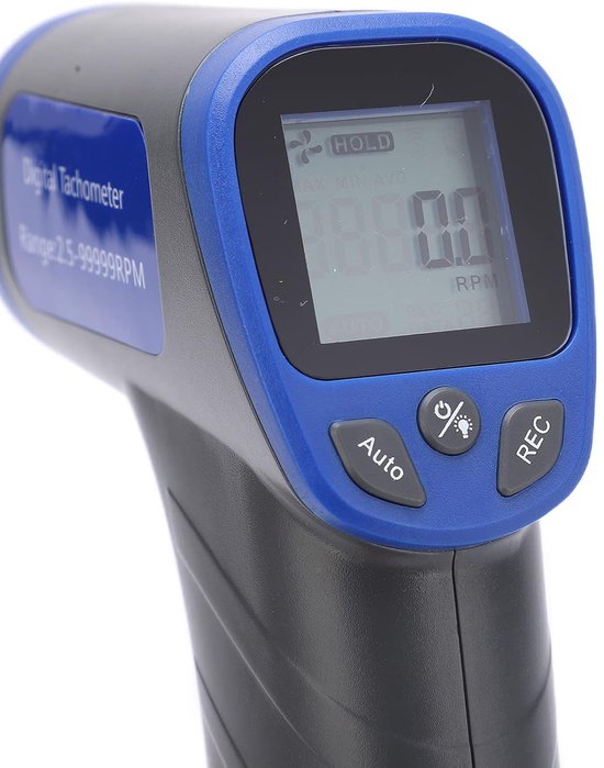 Toerenteller - RPM Meter - Industriële Tests - Contactloos Meten - Groot Bereik - Zwart — afbeelding 3