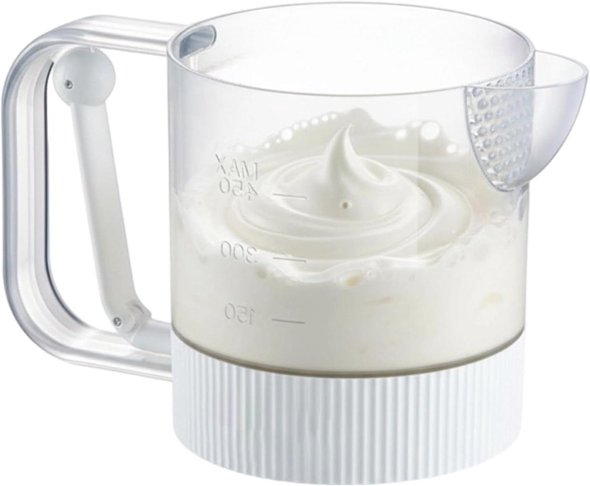 Eierklopper Cup - Keuken Mixer - Eieren Mengen - Semi-automatisch - 11 x 12 x 11 cm - Wit