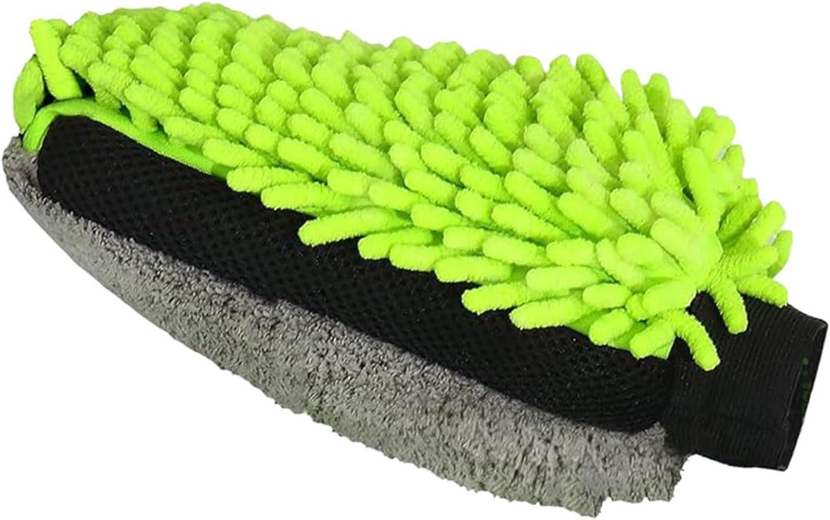 Autowashandschoen - Reinigingswanten - Auto Poetsen - Dubbelzijdig Ontwerp - 19 x 26 cm - Groen