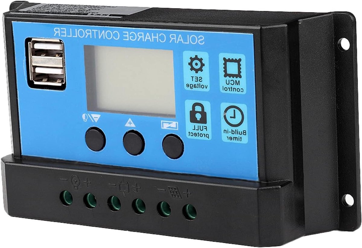 Zonne Laadregelaar - Batterij Controller - Off-grid Stroom - 3-traps PWM Laden - 40A - Zwart