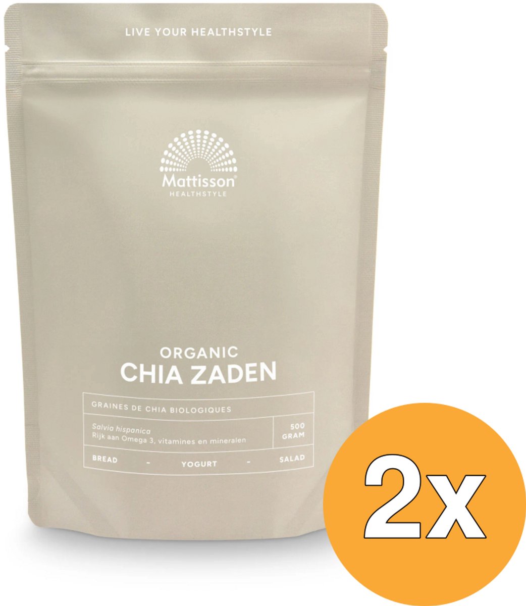 2x Mattisson Absolute Chia Zaad Raw Bio (500 gr)