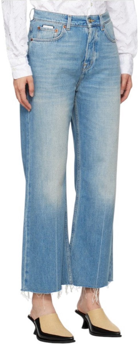 Eytys Avalon Torn Indigo Cropped Bootcut Dames Jeans heren Unisex Rrp370 - 32
