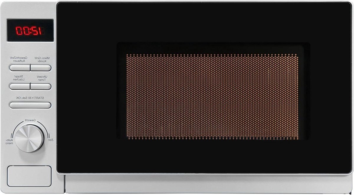 Compacte magnetron - Grill functie - Snel eten bereiden - 8 automatische programma's - 20 liter inhoud - Zilver