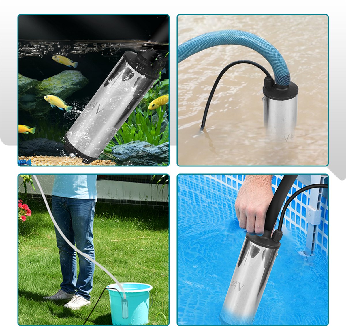 Yofidra Accu Waterpomp - Draagbare Waterpomp - Draagbare Zuigpomp - mit 2x Accu’s - Compact - voor zwembad, tuin, vijver – foto 5