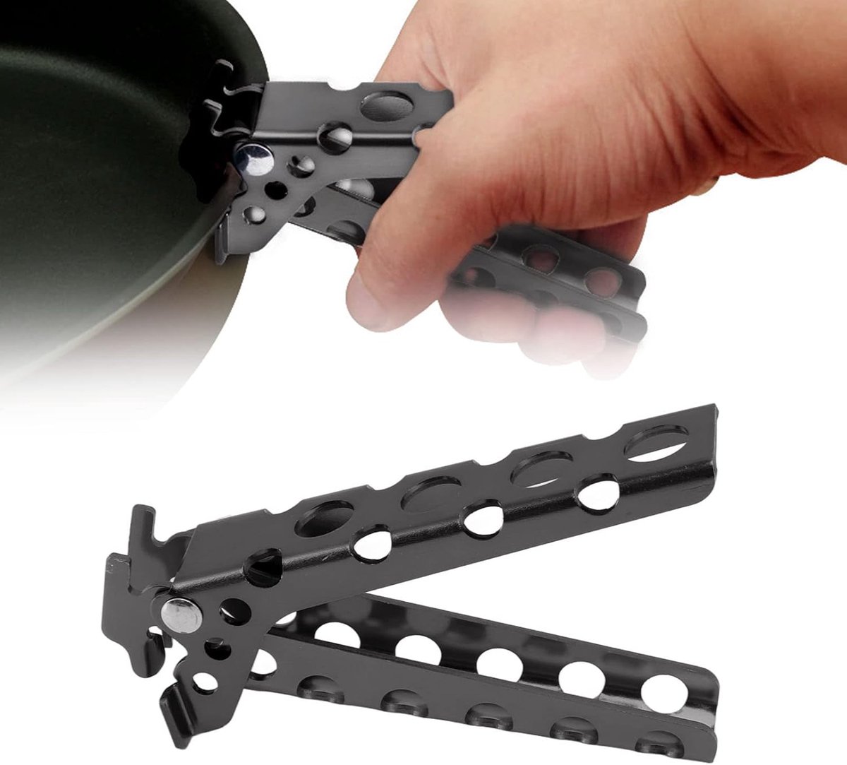 Kooktang Aluminium - Grijper Pan - Hete Potten Hanteren - Antislip Grip - 1.8oz - Grijs