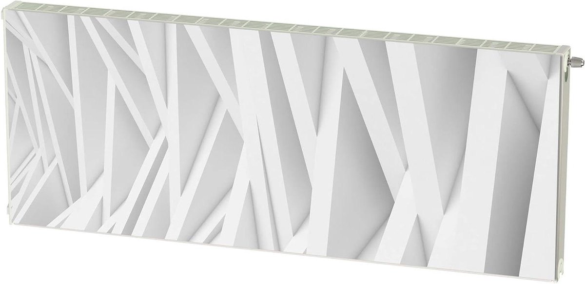 Magnetische Radiatorhoes - Decoratieve Mat - Radiator Verfraaien - Flexibel Magnetisch - 160 x 60 cm - Wit Abstract