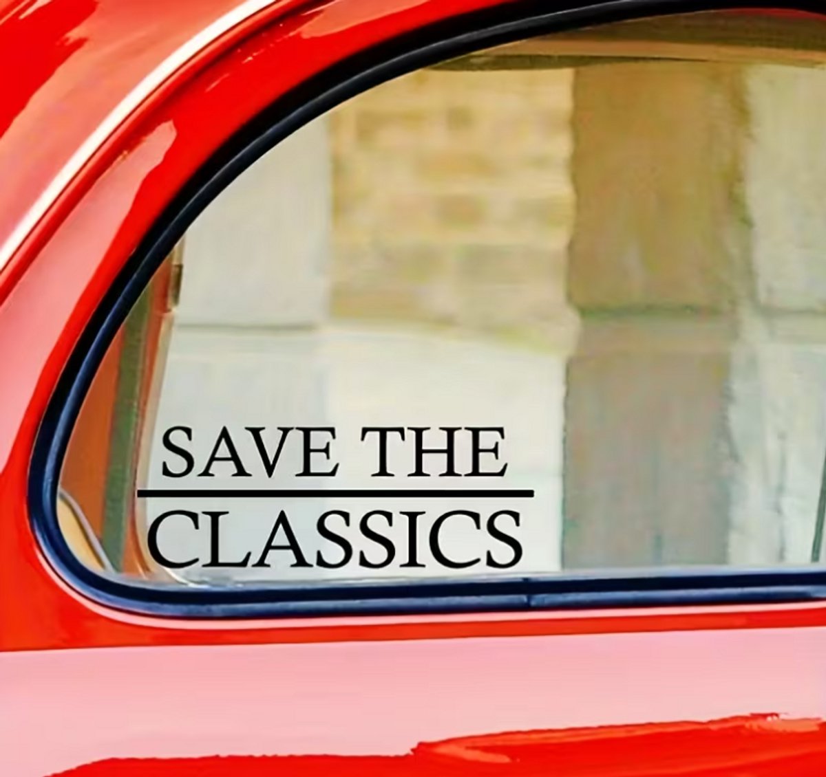 Fardmell Save The Classics Sticker Zwart – Oldtimer Auto Sticker – Klassieke Auto Decal – Waterbestendig Vinyl – Voor Auto, Garage en Werkplaats