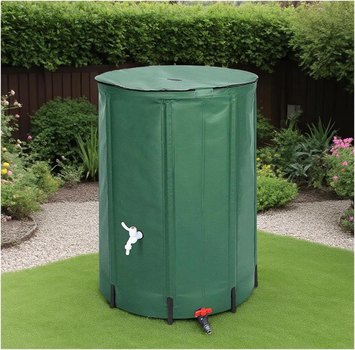 Regenwatervat Opvouwbaar - Wateropslag Tank - Tuin Besproeien - Stevig PVC Materiaal - 1000 Liter - Groen