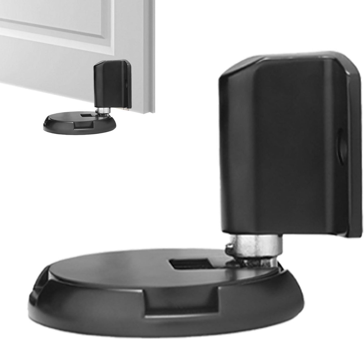 Magnetische deurstop - Deurvanger - Deuren Open Houden - Veerdemping Techniek - 62 x 9 cm - Zwart
