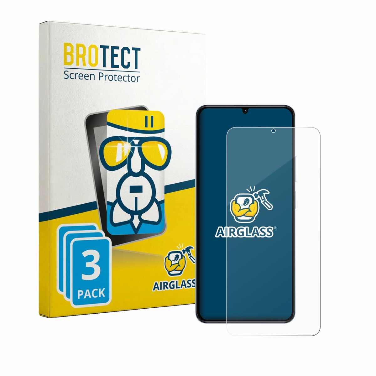 Screenprotector 3 Stuks voor realme Note 80 Beschermglas transparant