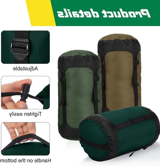 Compressiezakken voor wandelen - 5 stuks, waterdicht, 20 liter, ideaal voor camping, bergbeklimmen en outdoor activiteiten — afbeelding 2