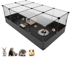 Aystkniet Guinea Pig Cage, Rabbit Run with Top Lid and Waterpfoof Bottom Liner, Small Pet Box for Hemster, Turtle, Hedgehog, Kitten Gerbil, Pet Fence for Indoor and Outdoor Use
