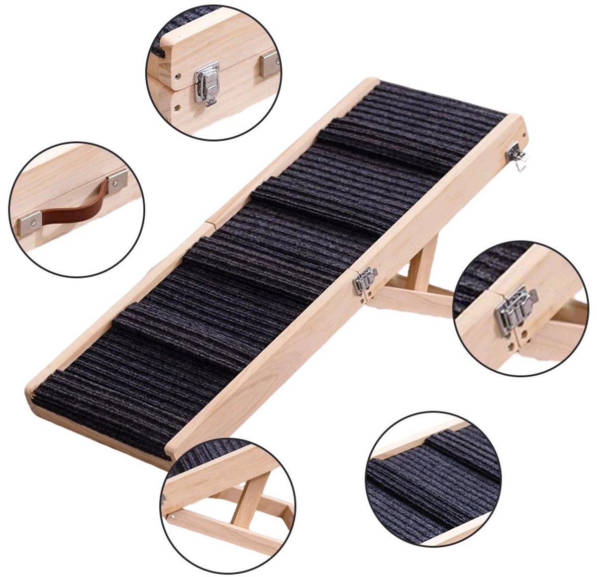 Velmio Hondenhelling - Hondentrap - Inklapbare Hondenhelling - Antislip Reis Trap Voor Kleine Honden En Katten - Max 50 kg
