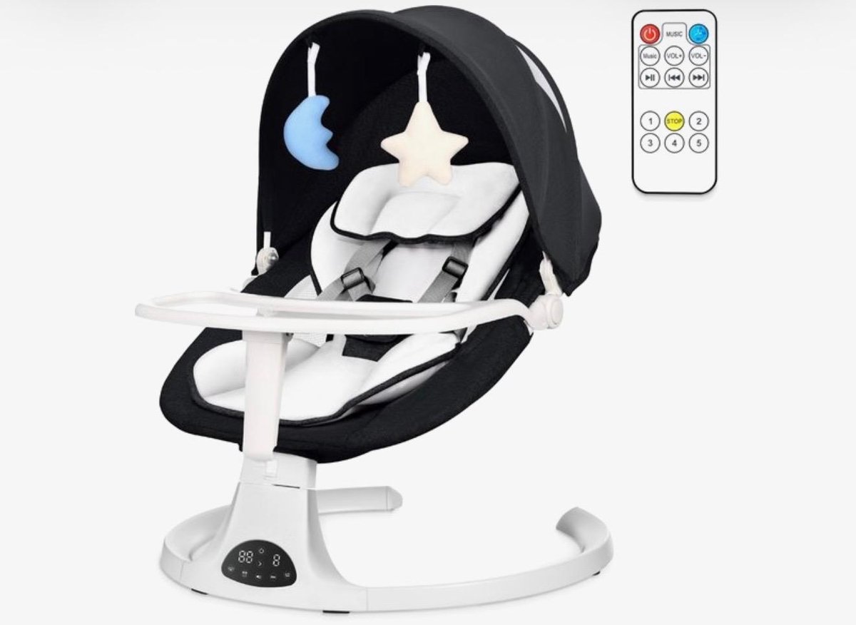 BIXc® - Baby Swing - Elektrische Babyschommel - Automatische Wipstoel voor je Baby - Schommelstoel