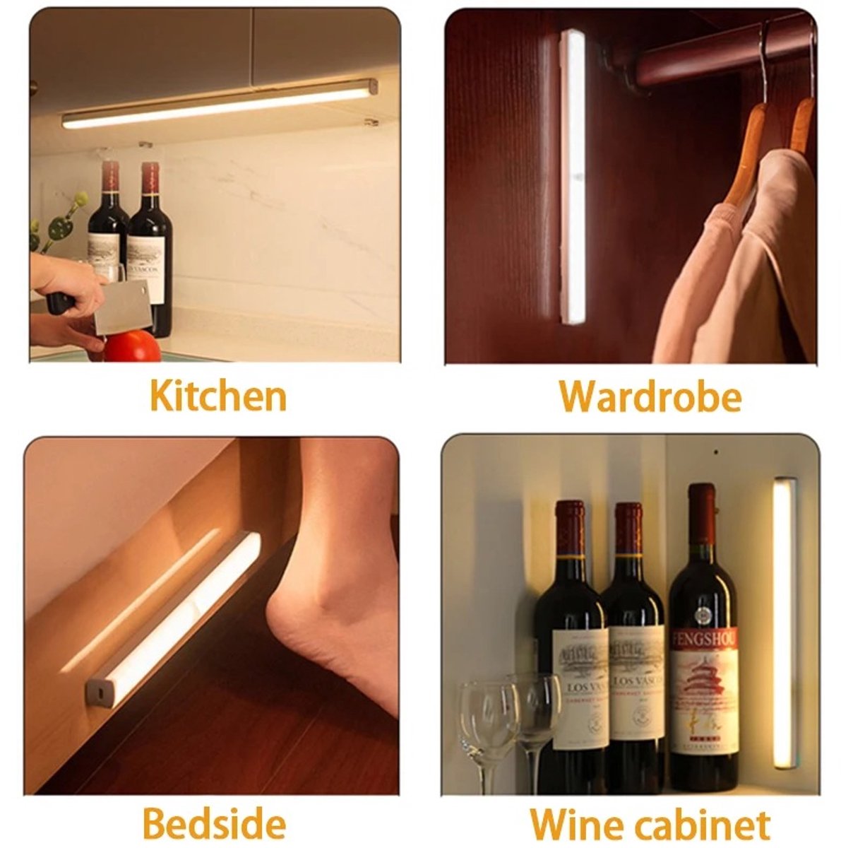 Naiz® - Led lamp - Beweging sensor - Draadloos - Oplaadbaar - Kastverlichting - Trapverlichting - 3 kleuren - 30 cm
