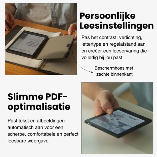 Viciq Luma Pro ereader - 2026 model E-reader - Schermverlichting en Nachtmodus - 64GB opslag- 6 inch touchscreen - Storytell - e reader - Inclusief oplader - Inclusief leren beschermhoes — afbeelding 2