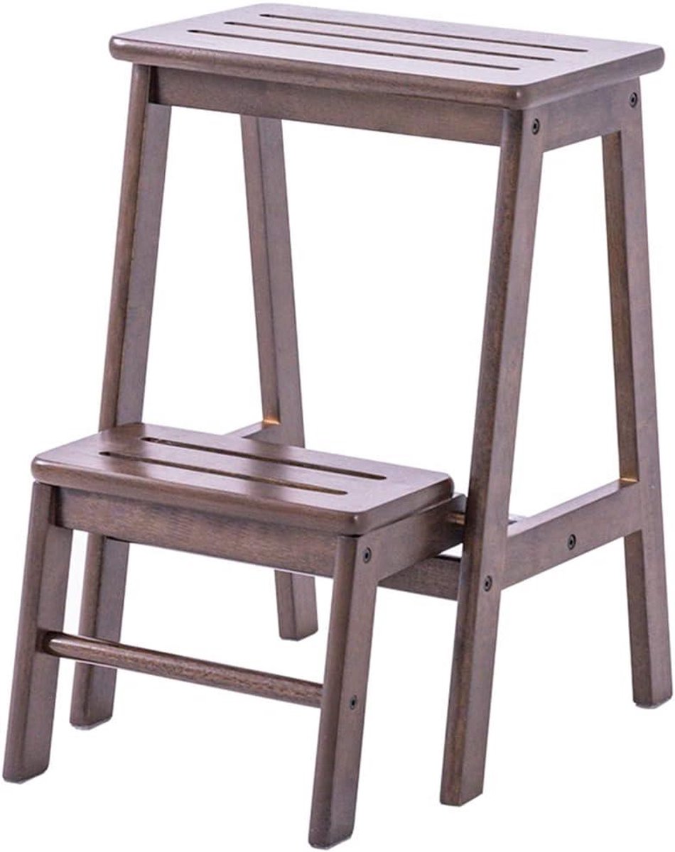 Houten Opstapkruk - Ladderkruk - Veilig Klussen - Opvouwbaar Ontwerp - 2 Treden - Houtkleur