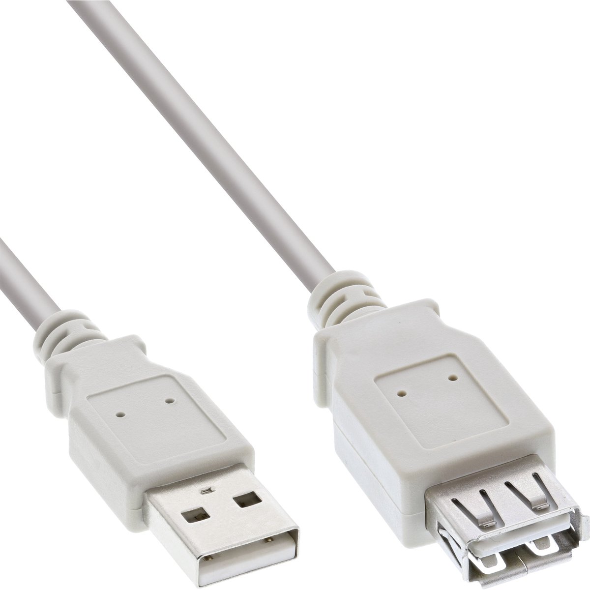 USB naar USB verlengkabel - USB2.0 - tot 2A / beige - 0,30 meter