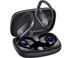 EDSYS Draadloze Sport Oordopjes - Bluetooth Wireless Earbuds - Sport Oortjes Draadloos - Noise Cancelling - In-Ear - Waterdicht - Hardloop & Fitness - USB-C - Zwart