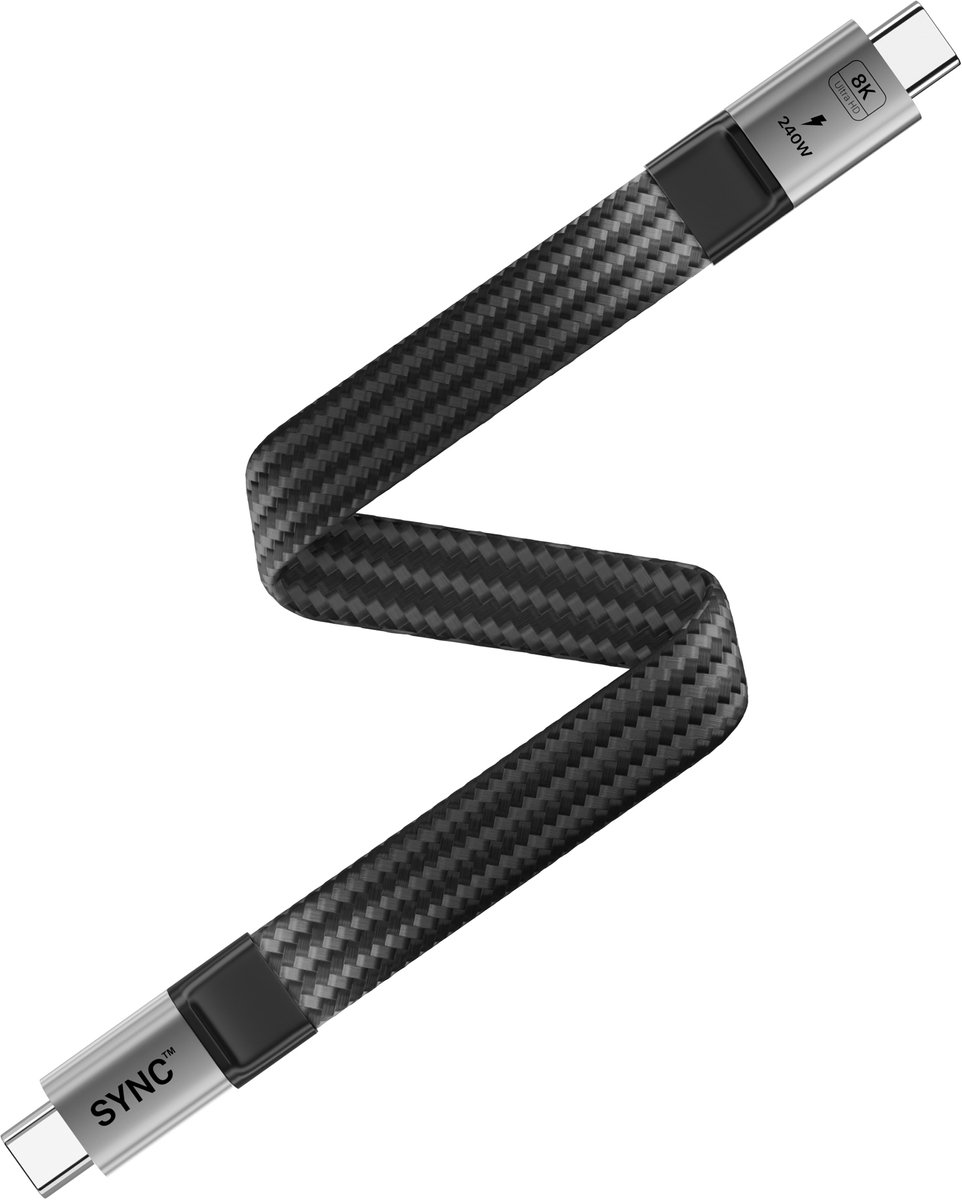CRAP.SUPPLY® SYNC™ - Korte USB-C 4.0 Kabel - 22cm - 40Gbps - Voor Camera Rigs, SSD & Screenmount