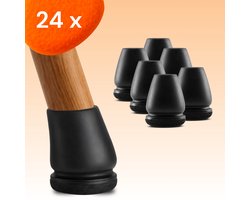 FLOOQ Pro Stoelpootdoppen Flexibel Rond 14-21mm - Anti-Kras Vilt - Stoelpoot beschermers - Vloerbescherming - 24 Stuks – Floor
