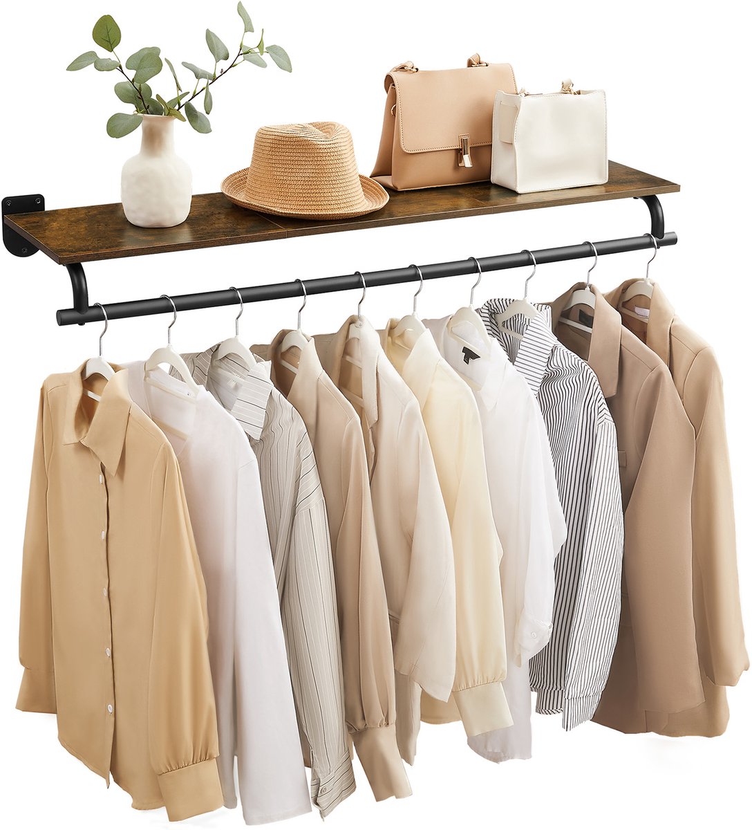 SONGMICS - Kledingrek - Wanddroogrek - Draagvermogen 60 kg - Voor Slaapkamer en Kleedkamer