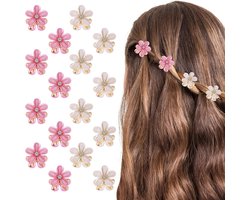 Haarclips - 16stuks - Klein Haarklem - Multicolor bloem haar clip set - kleurrijke haar accessoires - Geschikt voor vrouwen en meisjes: verjaardagsfeestjes, bruiloften en fotografie.