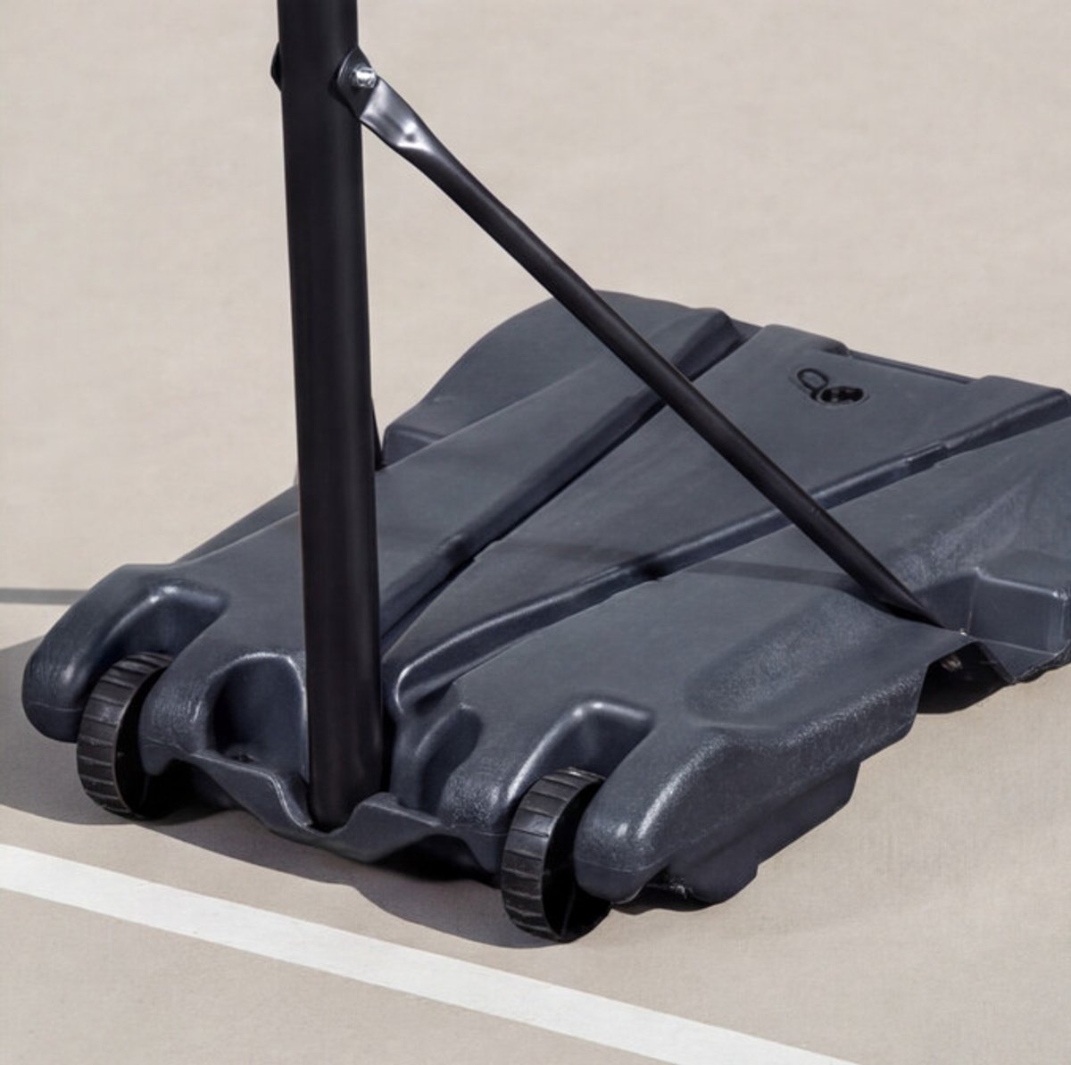 Basketbalstandaard Verstelbaar 155–215 cm – Met Basketbalring Ø 40 cm & Nylon Net – Metalen Frame – PE Backboard 71x45 cm – Verplaatsbare Basketbalpaal – Engelhart — afbeelding 13